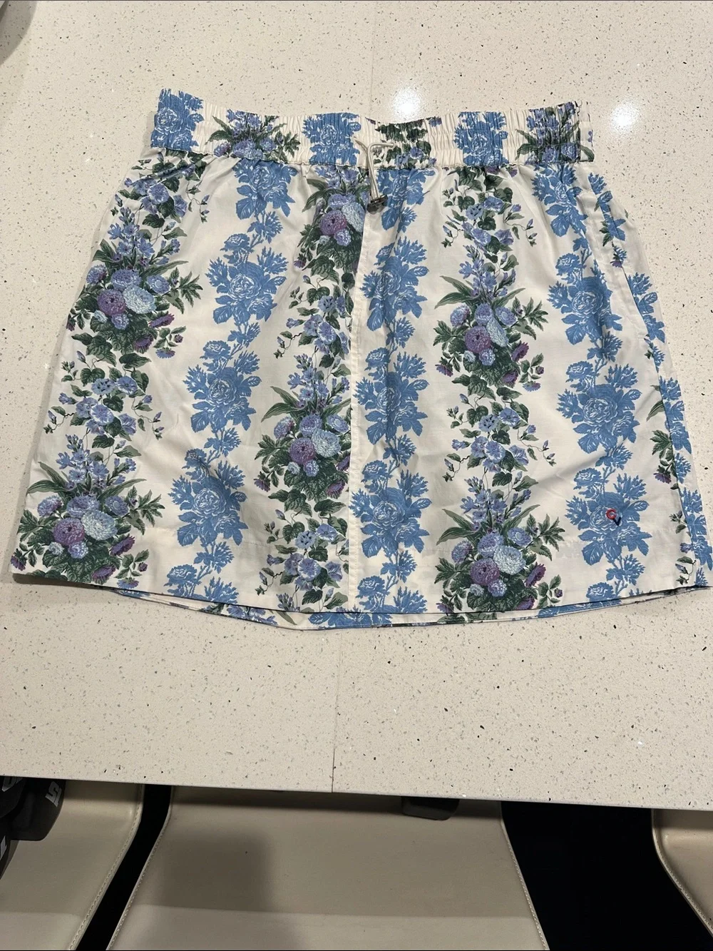 Clare V Blue and Green Floral Mini Skirt - Picture 4 of 9